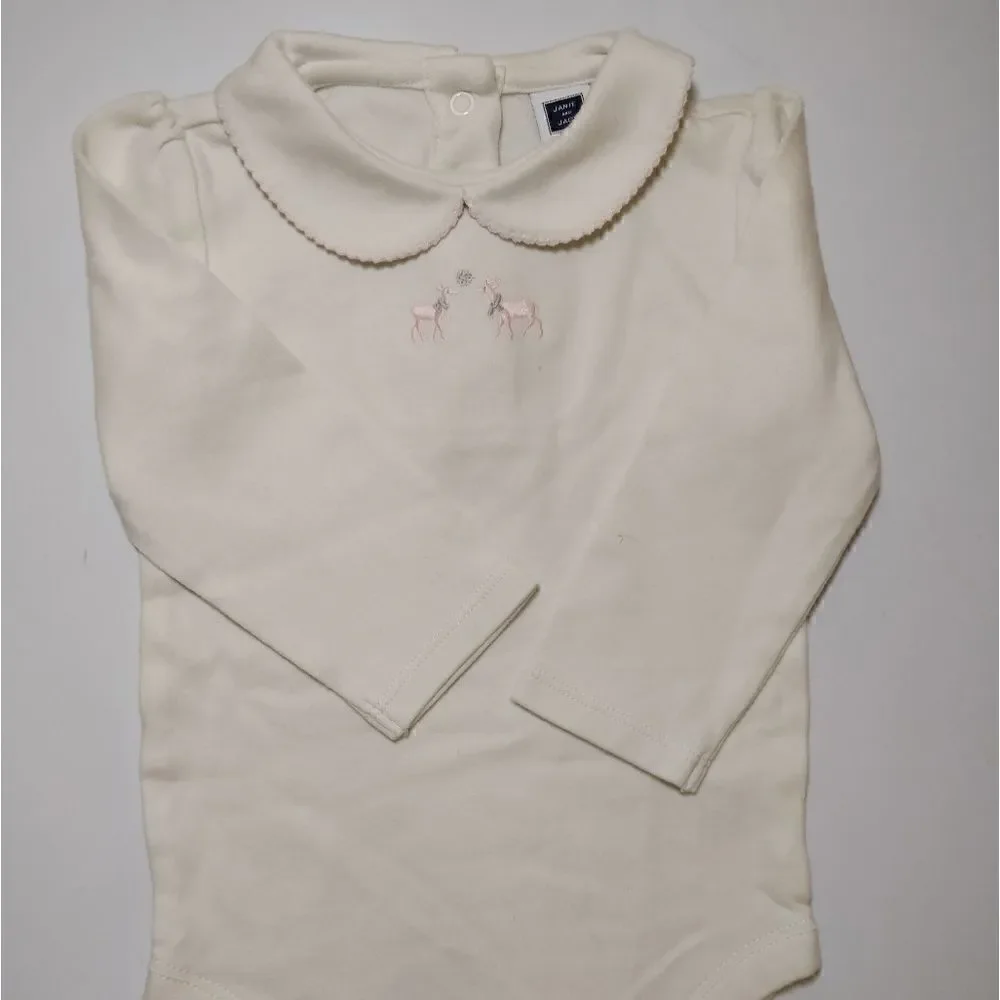 Janie and Jack Baby Girl Bodysuit Reindeer